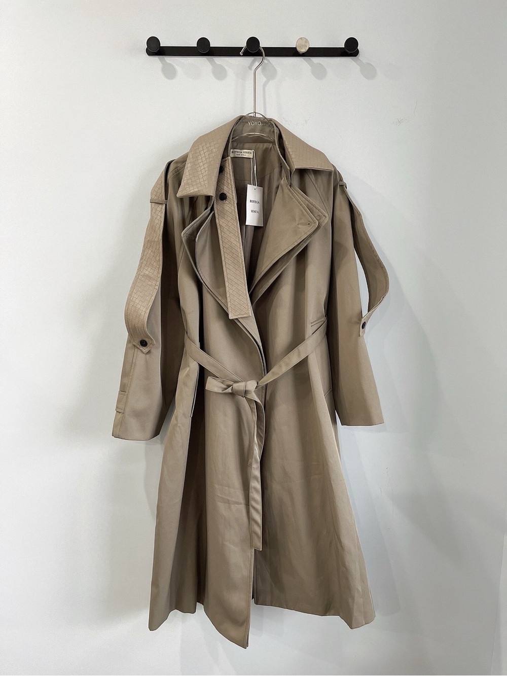 Bottega Veneta Beige Trench Coat with Self-Tie Belt